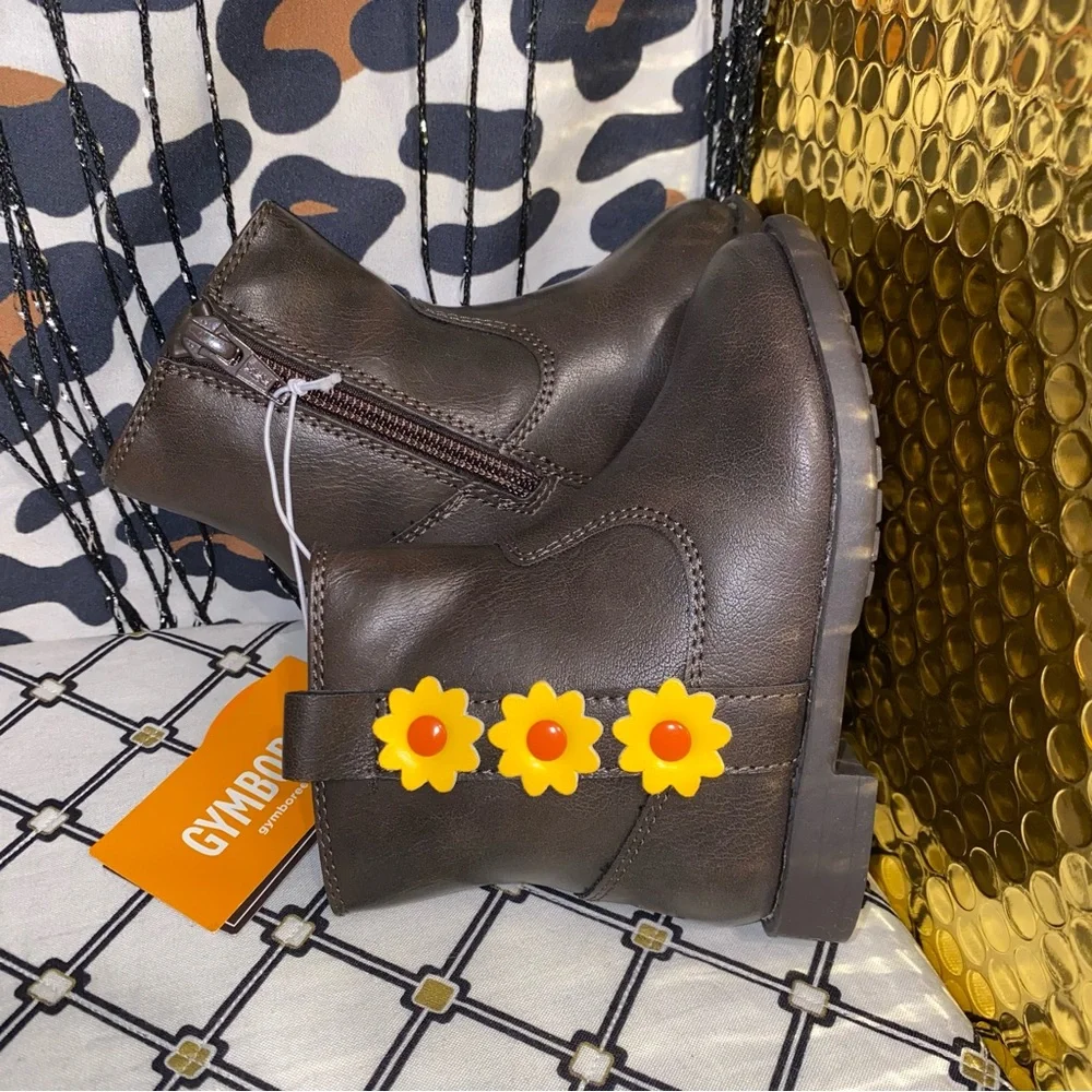 GYMBOREE GIRLS SUNFLOWER BROWN BOOTS